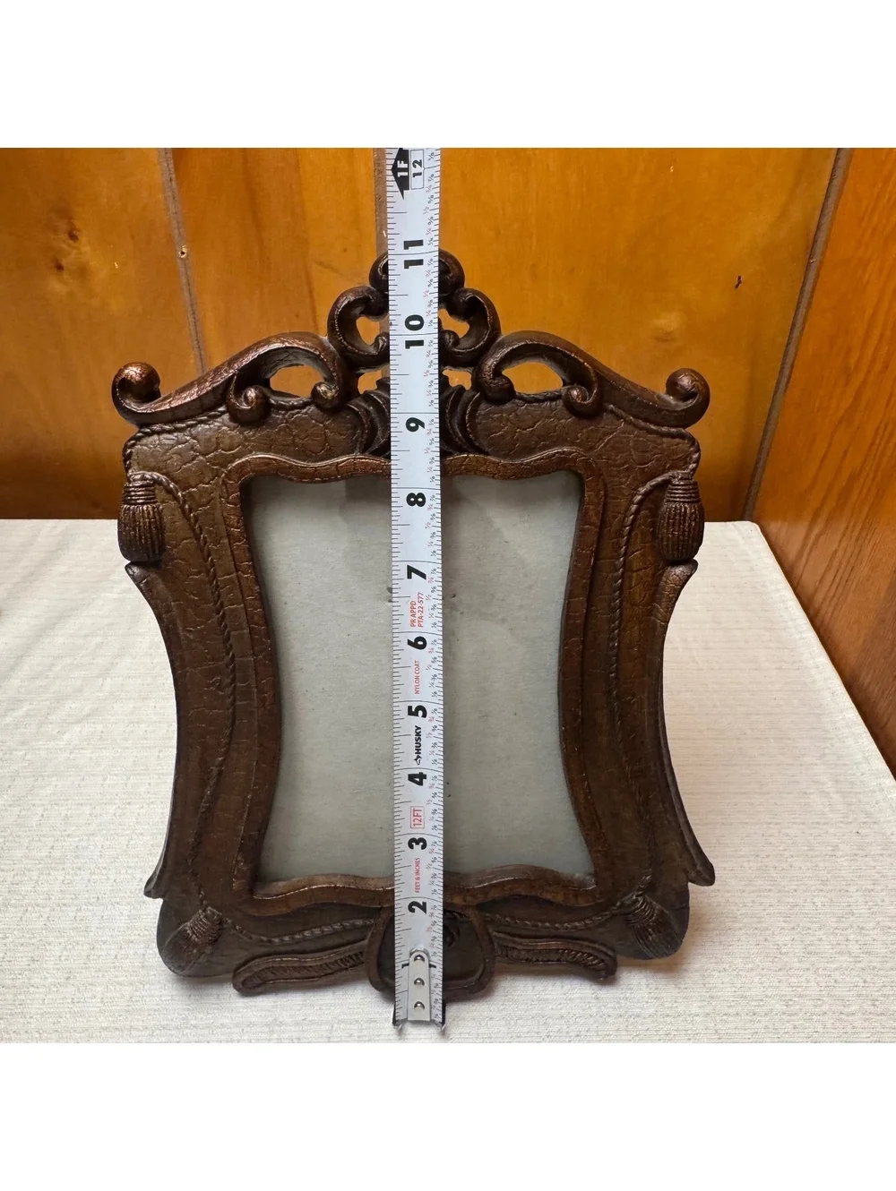 Vintage Baroque Style 5x7 Photo Frame Ornate Brown Resin Tabletop Frame